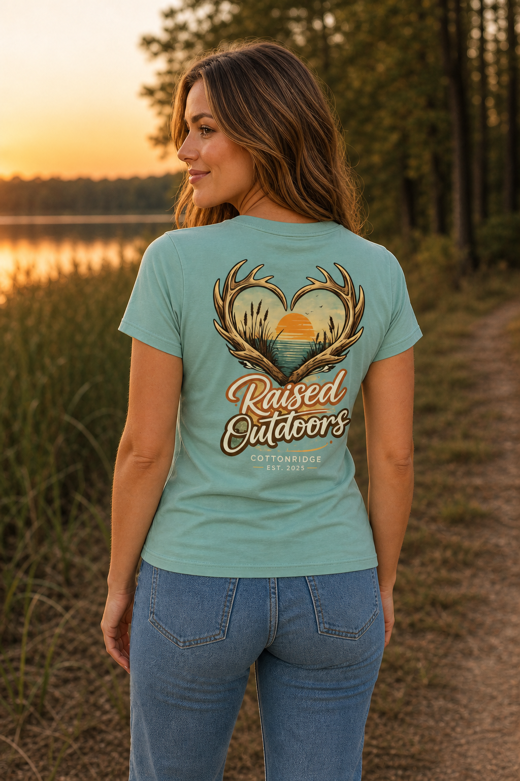 Cottonridge Outdoors Raised Outdoors seafoam t-shirt